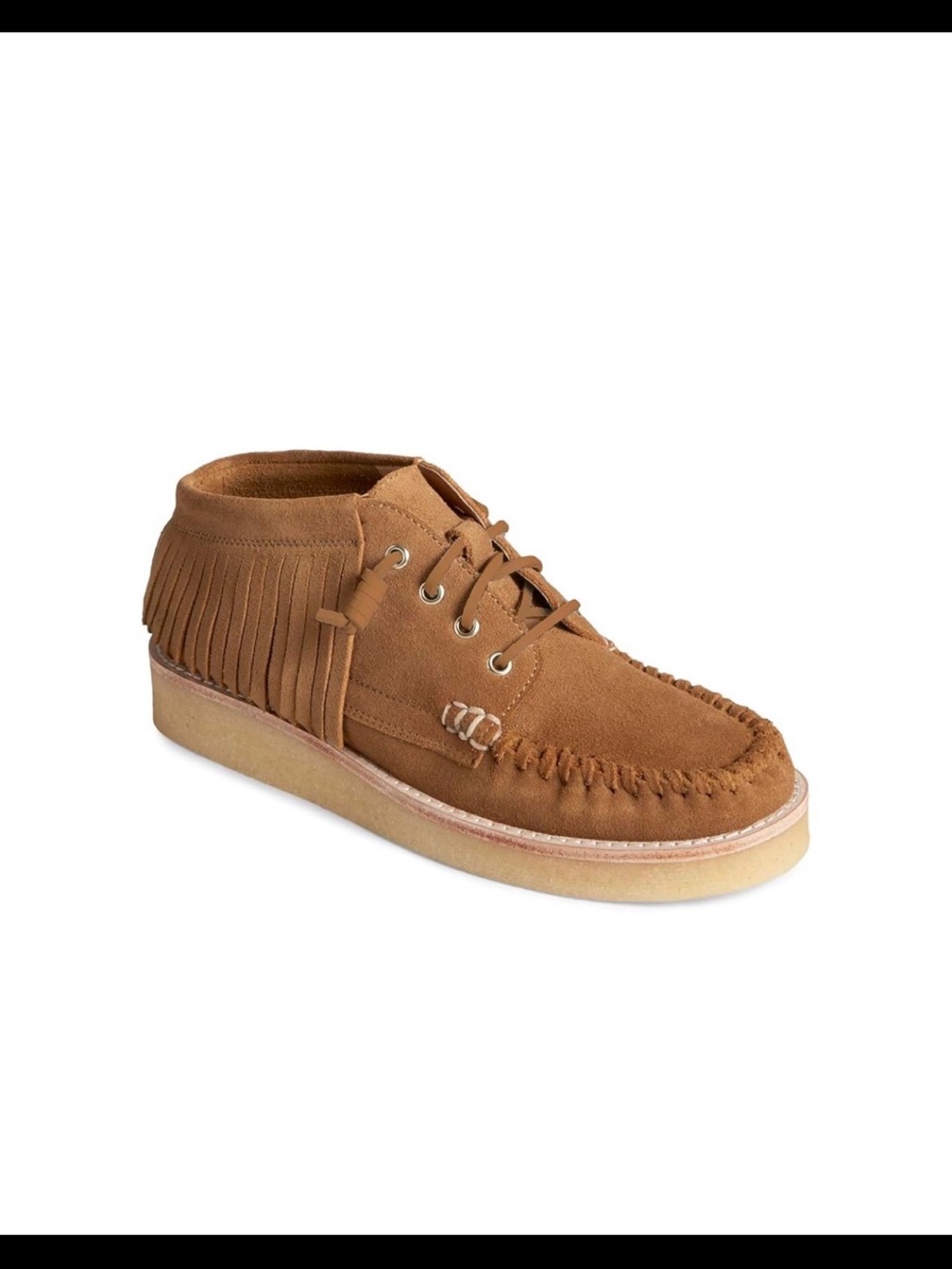 Rebecca Minkoff Men's Tan Suede Fringe Chukka Boot